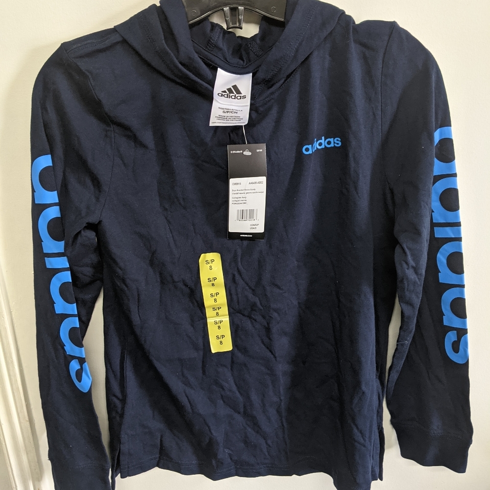 Adidas long sleeve shirt with hoodie